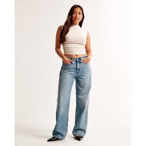 Abercrombie & Fitch Mid Rise Slouchy‎ Plus Size Jeans Size 34/18 Denim